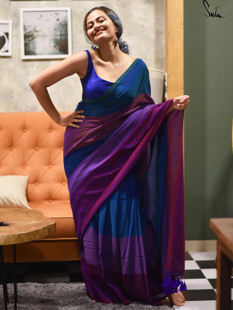 Kaviya Mayil – Multicolour Cotton Acrylic Saree